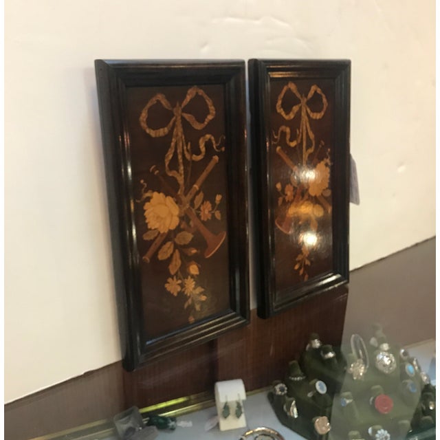 19th Century Diminutive Inlaid Wood Framed Panels For Sale - Image 4 of 9