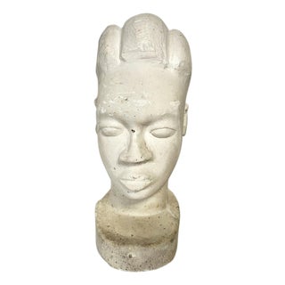 Plaster Head Sculpture, France, 1940s For Sale