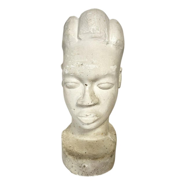 Plaster Head Sculpture, France, 1940s For Sale