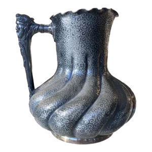 Early 20th Century Custom Antique Reed and Barton Poseidon Handled Water Pitcher