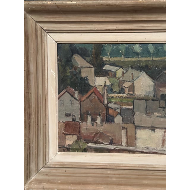 Landscape with Geometric Houses, 1950s, Oil on Panel, Framed For Sale - Image 14 of 18