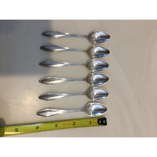 Traditional Sterling Silver Towle Demitasse Spoons Mary Chilton Pat 1912 - Set of 6 For Sale - Image 3 of 6