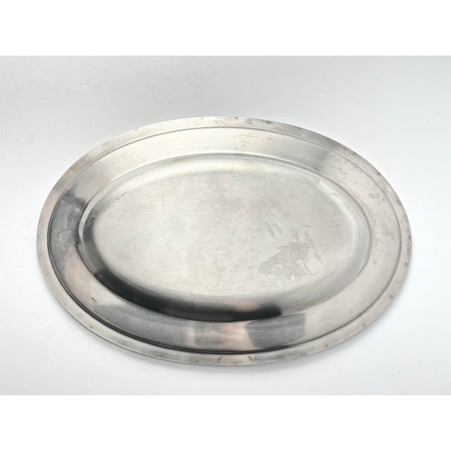 Vintage Japanese Set of 6 Stainless Steel 18/8 Oval Serving Platters For Sale In Dallas - Image 6 of 7