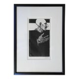 Vintage 1973 Leonard Baskin Signed Woodcut Iago From Othello For Sale