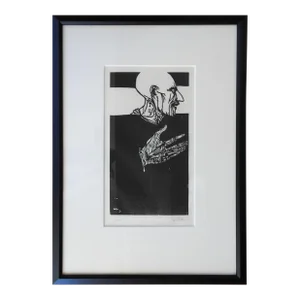 Vintage 1973 Leonard Baskin Signed Woodcut Iago From Othello