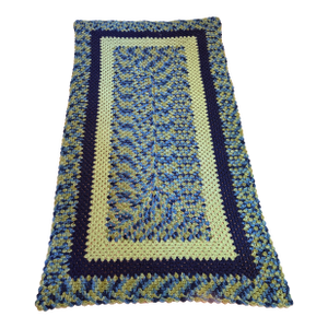 Hand Crocheted Afghan Throw Blanket/ Twin Bed Coverlet
