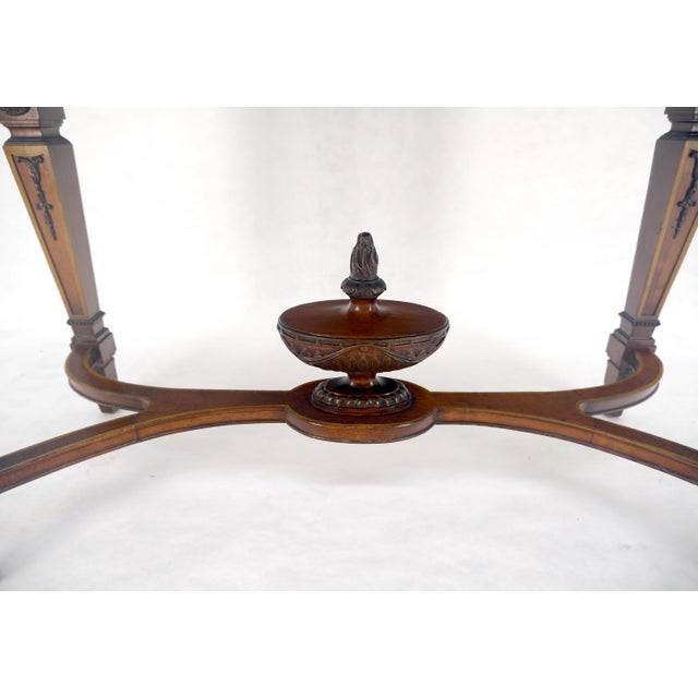 Adams Style Hand Painted Decorated Satinwood Cabinet Large Stretcher Finial MINT