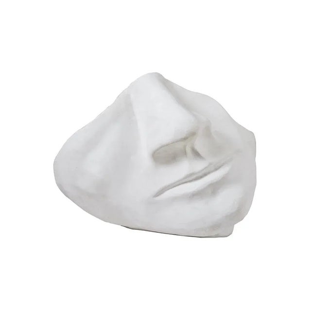 2010s Contemporary Blue Carreon Roman Ruin-Style Face Sculpture For Sale - Image 5 of 5