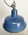 1960s Industrial Blue Enamel Factory Lamp with Cast Iron Top, 1960s For Sale - Image 5 of 14