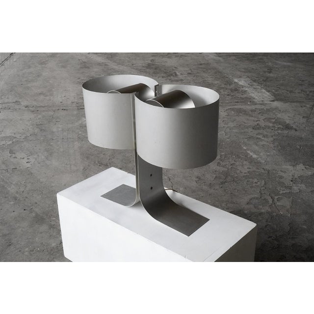 Silver Aluminium Table Lamp by Giuliano Cesari for New Lamp, Italy, 1970s For Sale - Image 8 of 9