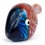 Beautiful vintage Murano hand blown Sommerso blue, red-orange and aventurine stripe pattern Italian art glass fish...