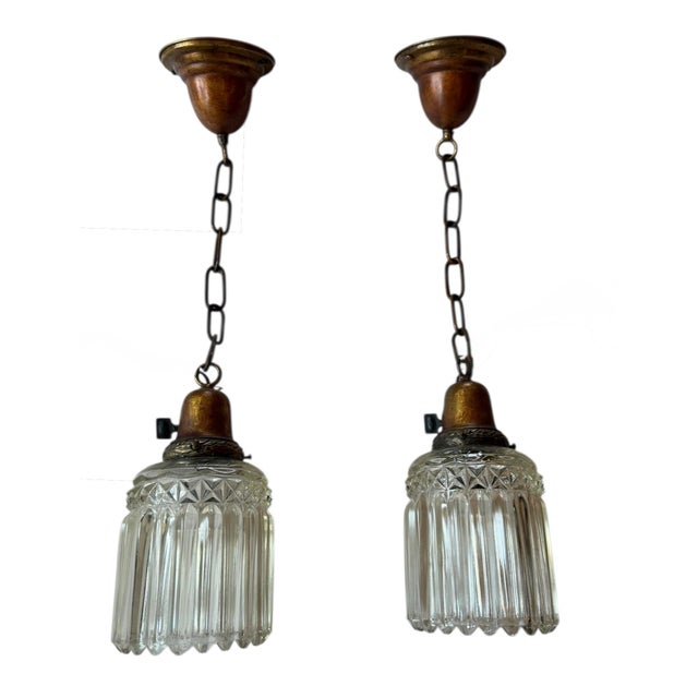 This fabulous pair of hanging pendants can also double as hanging wall sconces! Fabulous in a kitchen, bathroom, over...