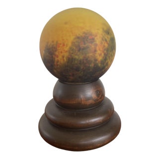 Art Deco Yellow Round Glass Table Lamp from Art Dfrance, 1930 For Sale