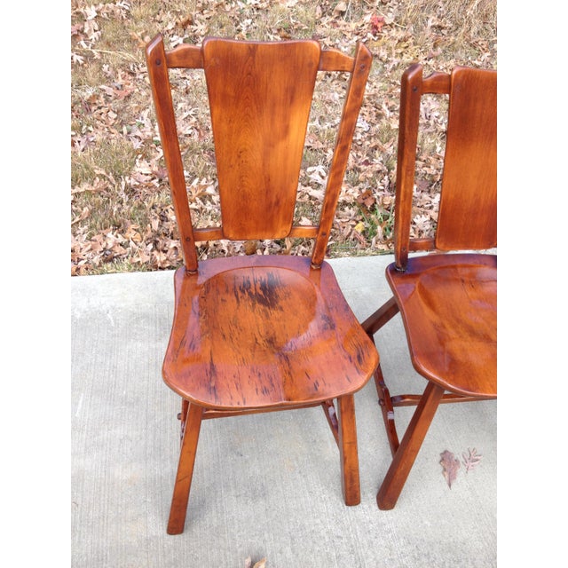 Antique Heywood Wakefield Priscilla Flat Bone Back Chairs - Set of 5