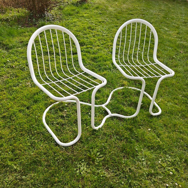 Two-Seater Curved Tubular Bench, 1970s For Sale - Image 4 of 18
