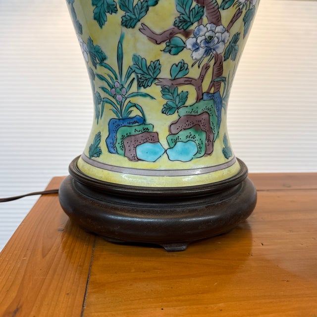 Vintage Chinoiserie Cherry Blossom Table Lamp For Sale - Image 10 of 12