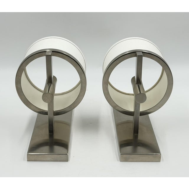 Silver Paul Marra Designs Polished Nickel & Linen Wall Sconces - a Pair For Sale - Image 8 of 18