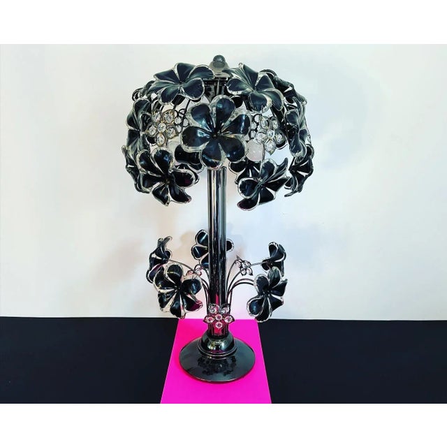 Pop Art 1970s Giant Lucite Topiary Flowers Lamp For Sale - Image 3 of 13