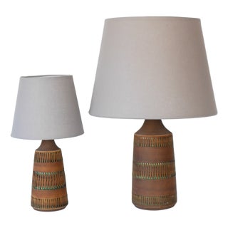 Mid-Century Scandinavian Modern Pottery Table Lamps from Anagrius, Sweden, 1970s, Set of 2 For Sale