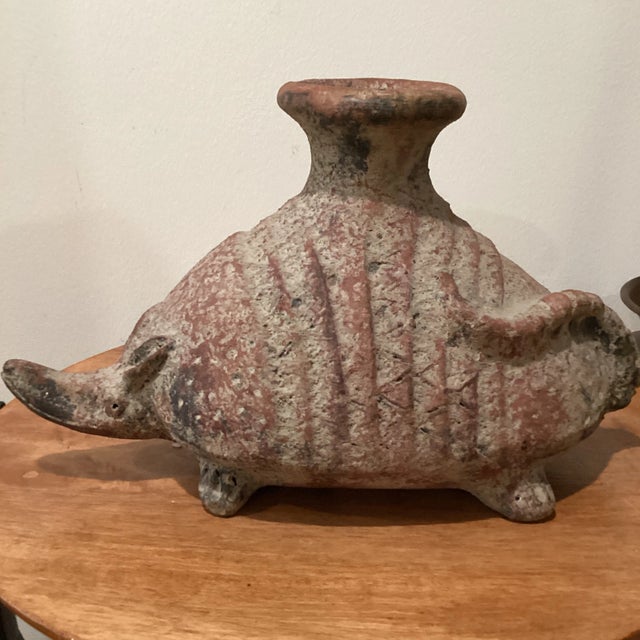 Vintage Mesoamerican Armadillo Terra Cotta Pottery Vessel Garden Sculpture For Sale - Image 12 of 12