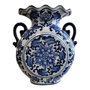 20th Century Chinese Twin Handled Moon Flask Vase