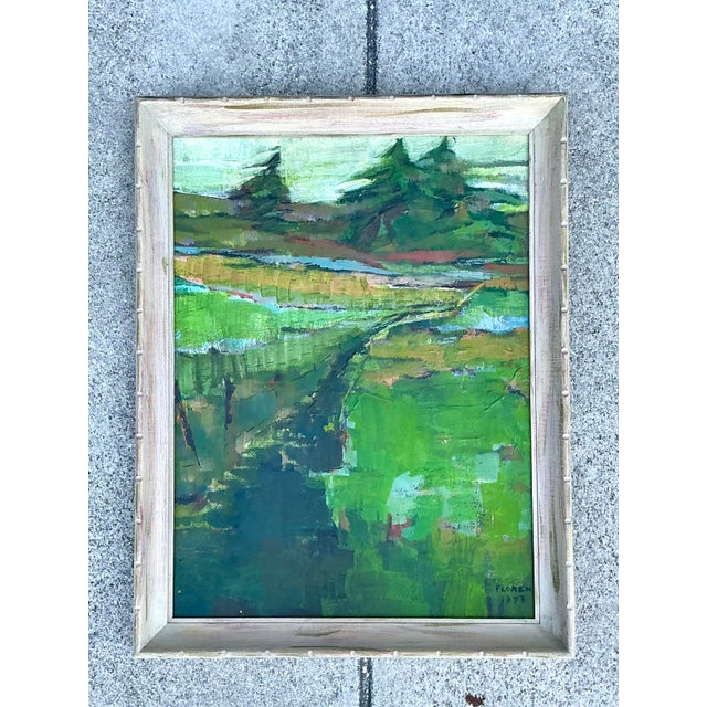 Vintage Original Landscape Oil on Canvas For Sale - Image 4 of 12