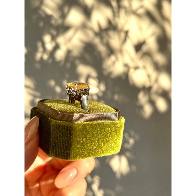 Lemon Drop Fire Opal Cocktail Ring, Size 7 For Sale In Portland, OR - Image 6 of 6