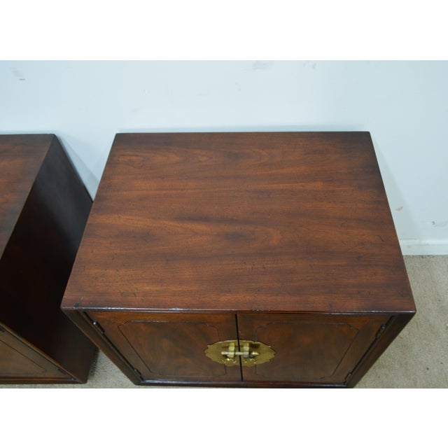 Late 20th Century Henredon Pan Asian Nightstands a Pair For Sale - Image 5 of 18