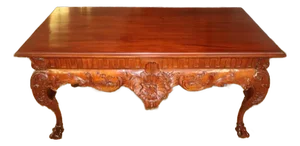 Mahogany George II Irish Chippendale Style Carved Library Table Center Table