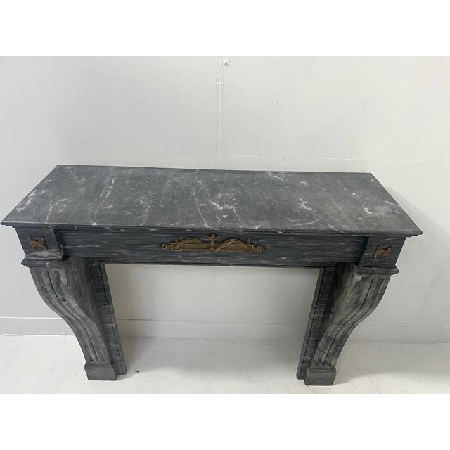 Napoleon III Fireplace in Blue Turquin Marble, 1800s For Sale - Image 16 of 18