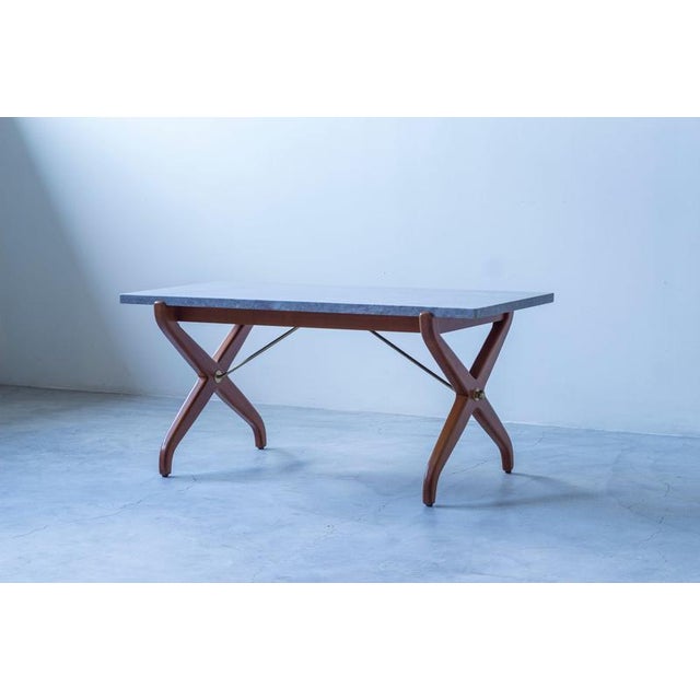 Sofa table designed by david rosén for the "triva" series. Produced by nordiska kompaniet during the late 1940s or early...