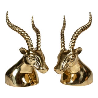 Solid Brass Impala Bookends For Sale