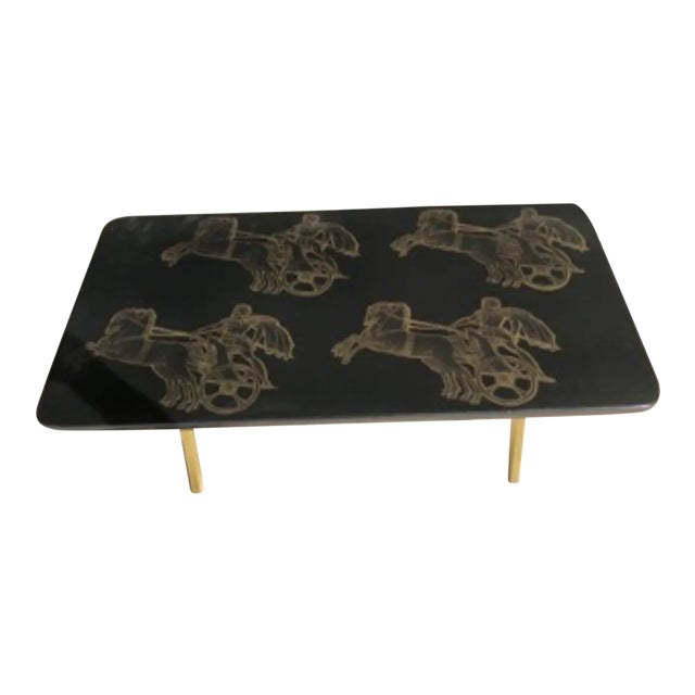 Piero Fornasetti Bighe Neoclassical Coffee Table For Sale