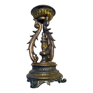 Vintage Baroque Pillar Candle Holder/Pedestal Stand For Sale