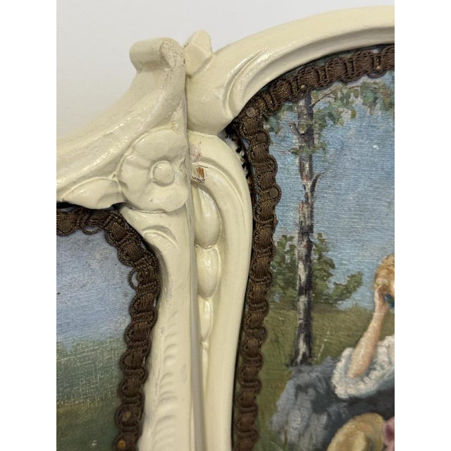 Antique Three-Panel Folding Screen, 1880s For Sale - Image 13 of 14