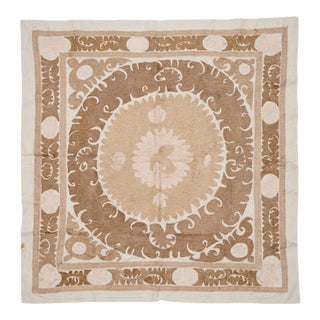 Central Asian Suzani Wall Hanging Decor — 4'4'' X 4'7'' For Sale