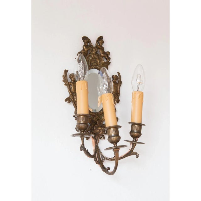 Antique French Wall Lights with Mirror, 19th Century, Set of 2 For Sale - Image 10 of 13