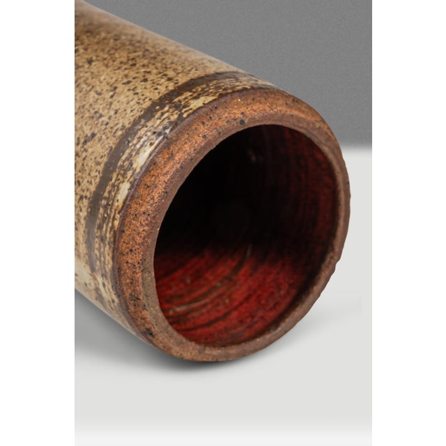 Large Mid-Century Japanese Modern Stoneware Studio Pottery Glazed Vase / Vessel, Japan, C. 1970s For Sale - Image 14 of 15