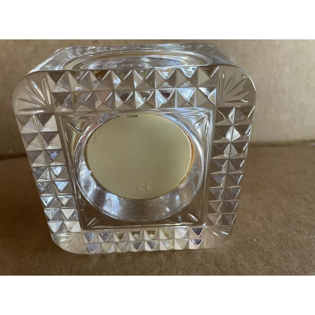 French Vintage West Germany Staiger Quartz French Crystal Desk Clock For Sale - Image 3 of 3