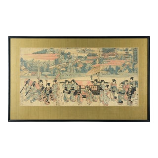 The Pilgrimage Procession to Kinryuzan Temple at Asakusa in the Eastern Capital by Kuniyasu For Sale