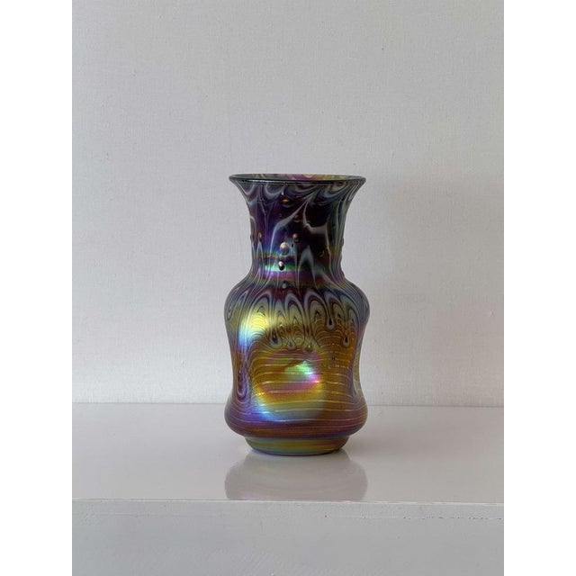 Brown Iridescent Blown Glass Vase by Johann Loetz Witwe For Sale - Image 8 of 12
