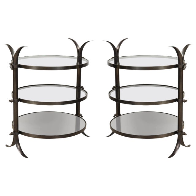 Bespoke Bronze Tulip Tables by Amir Khamneipur - a Pair For Sale