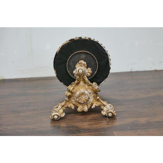 Italian Baroque Revival 19th-Century Carved Gilt Table with Zebra Hide Top For Sale - Image 10 of 12