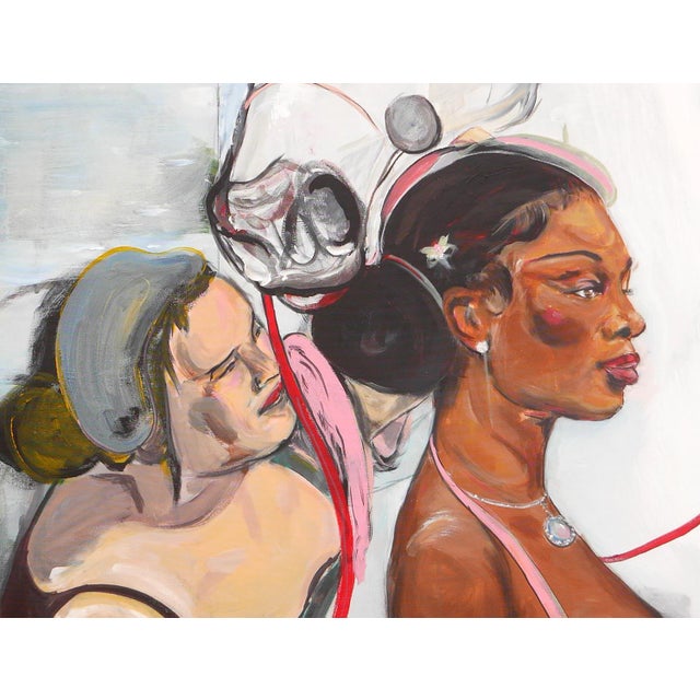Moisés Villafuerte Pastel-Toned Abstract Contemporary Figurative Painting of a Bride with Helper, 2022 For Sale - Image 10 of 12