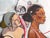Moisés Villafuerte Pastel-Toned Abstract Contemporary Figurative Painting of a Bride with Helper, 2022 For Sale - Image 10 of 12