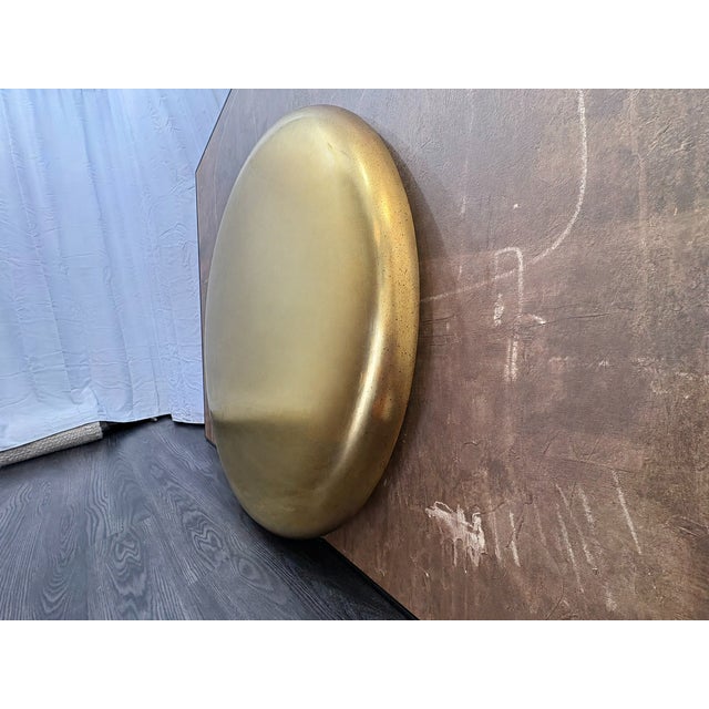 Rh Restoration Hardware Nuvola Round Mirror 48" Diameter | Polished Metal | Lightly Antiqued Mirror Finish For Sale - Image 17 of 18