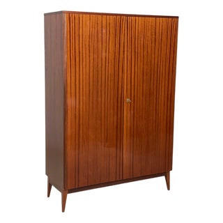 Mid-Century Linen Cupboard in Wood For Sale