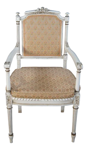 Early 20th Century Antique French Provincial Louis XVI Neoclassical Carved Armchair