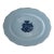 1868 English Baby Blue Flow Ware Heraldic Platter With Leopards & Crown - For Sale