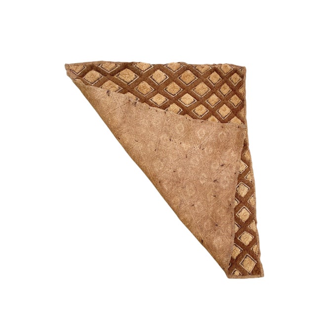 Vintage African Tribal Kuba Kasai Velvet Raffia Textile 24" by 20.5" For Sale In New York - Image 6 of 6